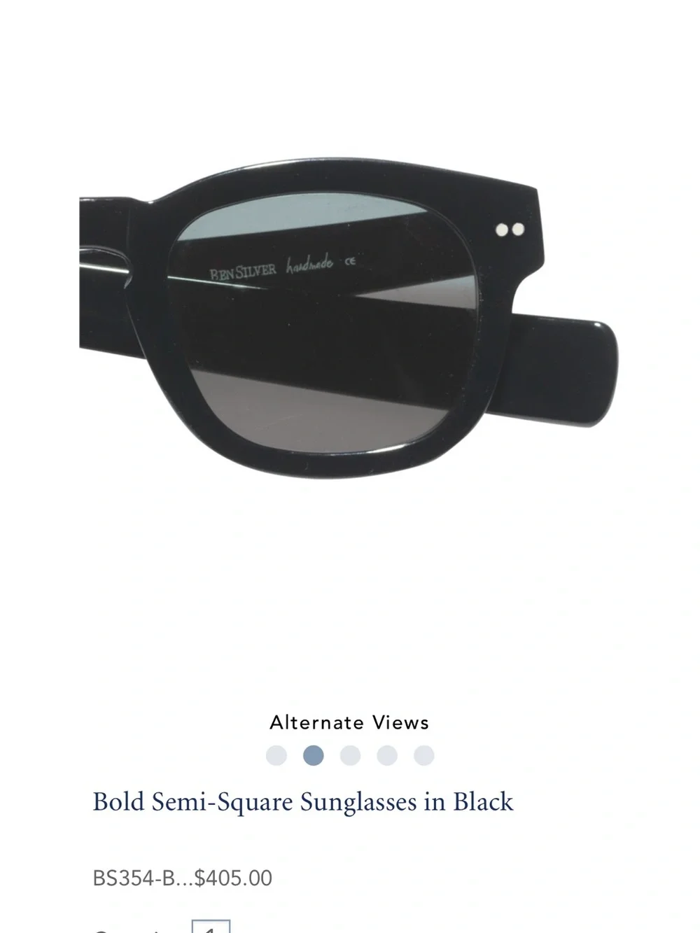 Ben Silver Charleston Bold Semi-Square Sunglasses Black